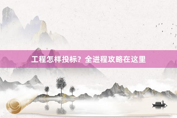 工程怎样投标？全进程攻略在这里