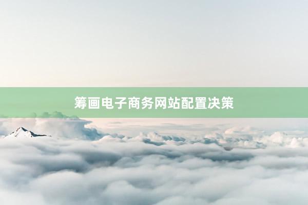 筹画电子商务网站配置决策