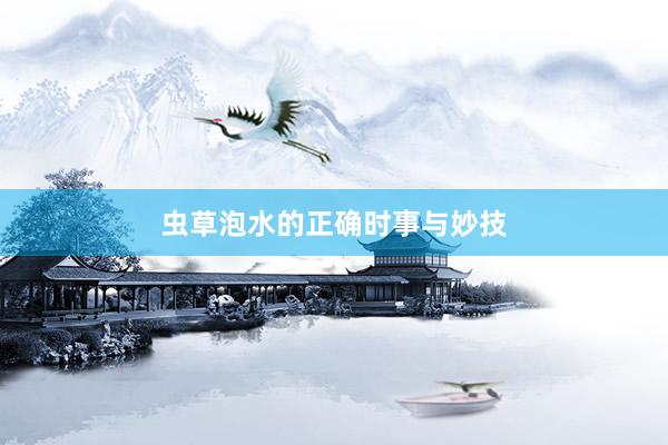 虫草泡水的正确时事与妙技